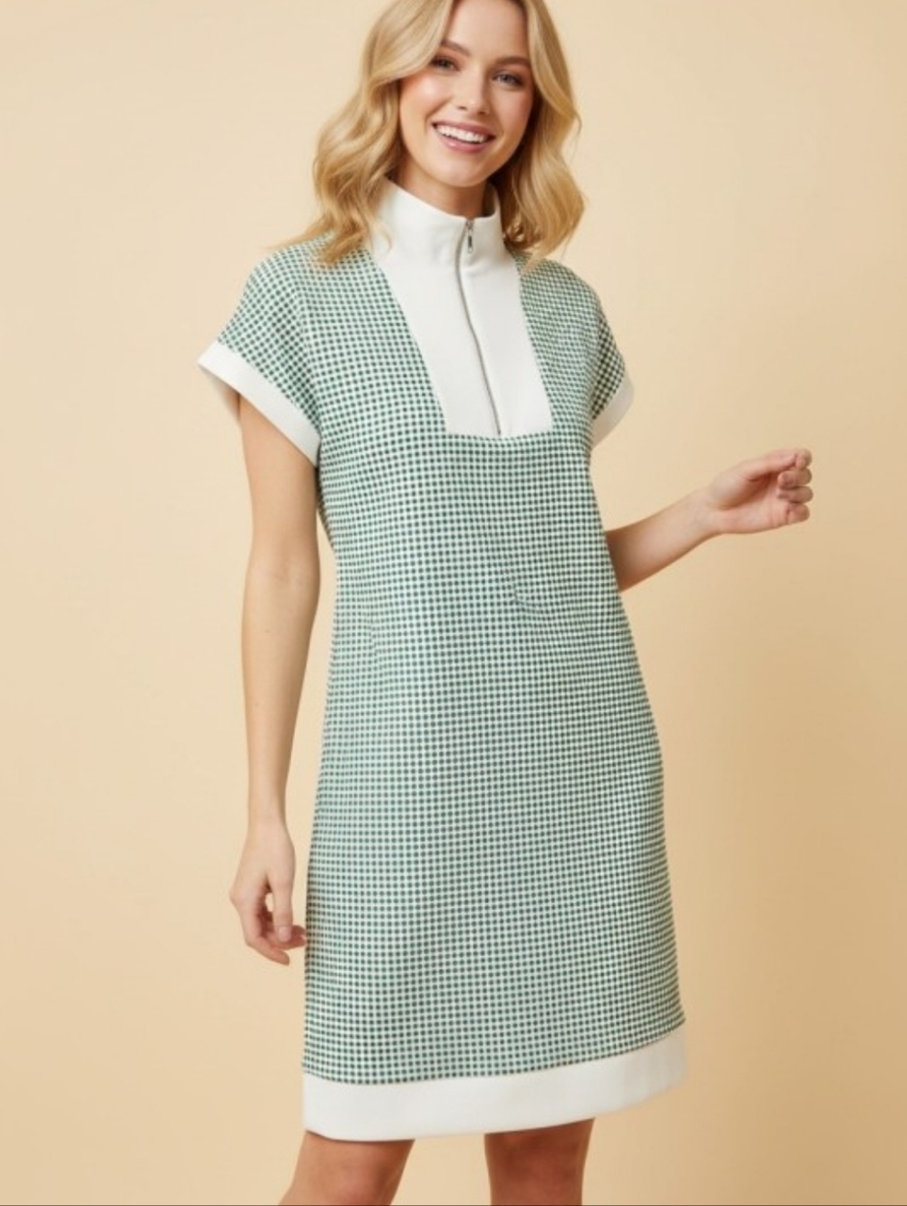 New Heimish Green Checkered Dress